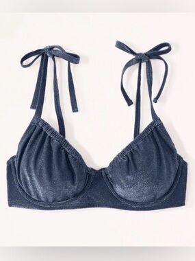 Abercrombie & Fitch Dark Blue Sparkle Underwire Bikini Top